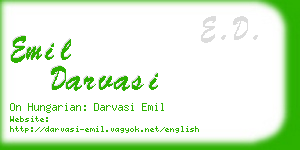 emil darvasi business card